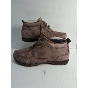 Skechers Wide Fit Memory Foam Faux Fur Lined Moccasin Boots Brown Women's Size 8